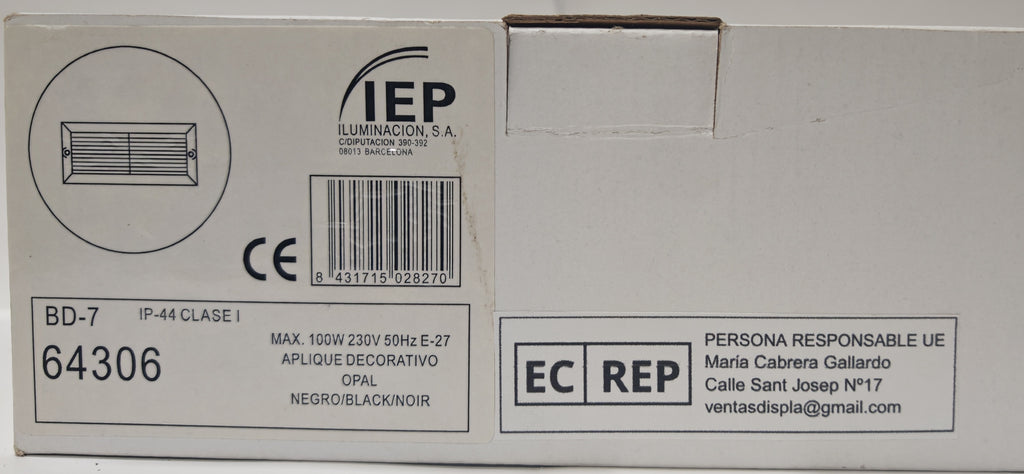 Aplique Empotrable de Exterior Simon BD-7 Negro | Diseño con Lamas – IP44