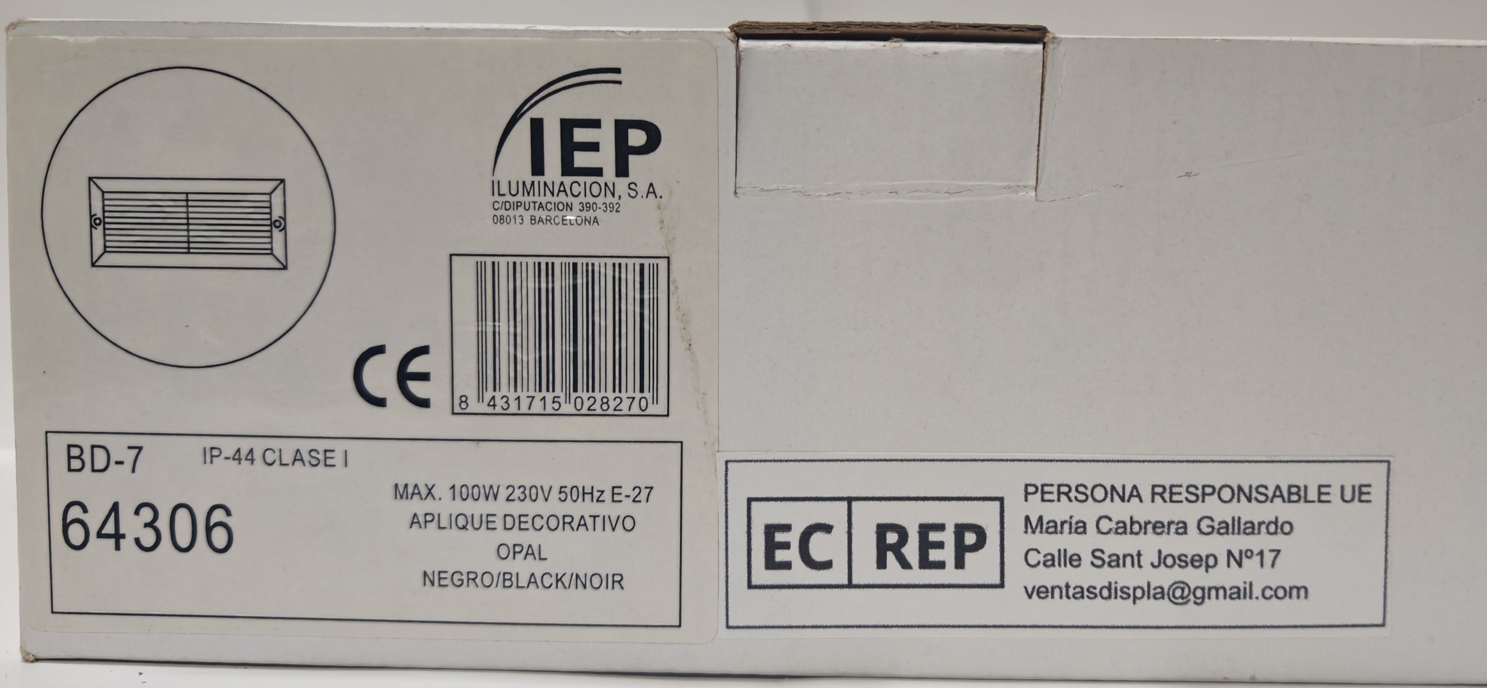 Aplique Empotrable de Exterior Simon BD-7 Negro | Diseño con Lamas – IP44