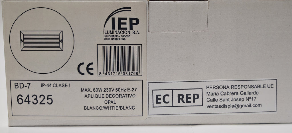 Aplique Empotrable de Exterior Simon BD-7 Blanco | Diseño con Lamas – IP44