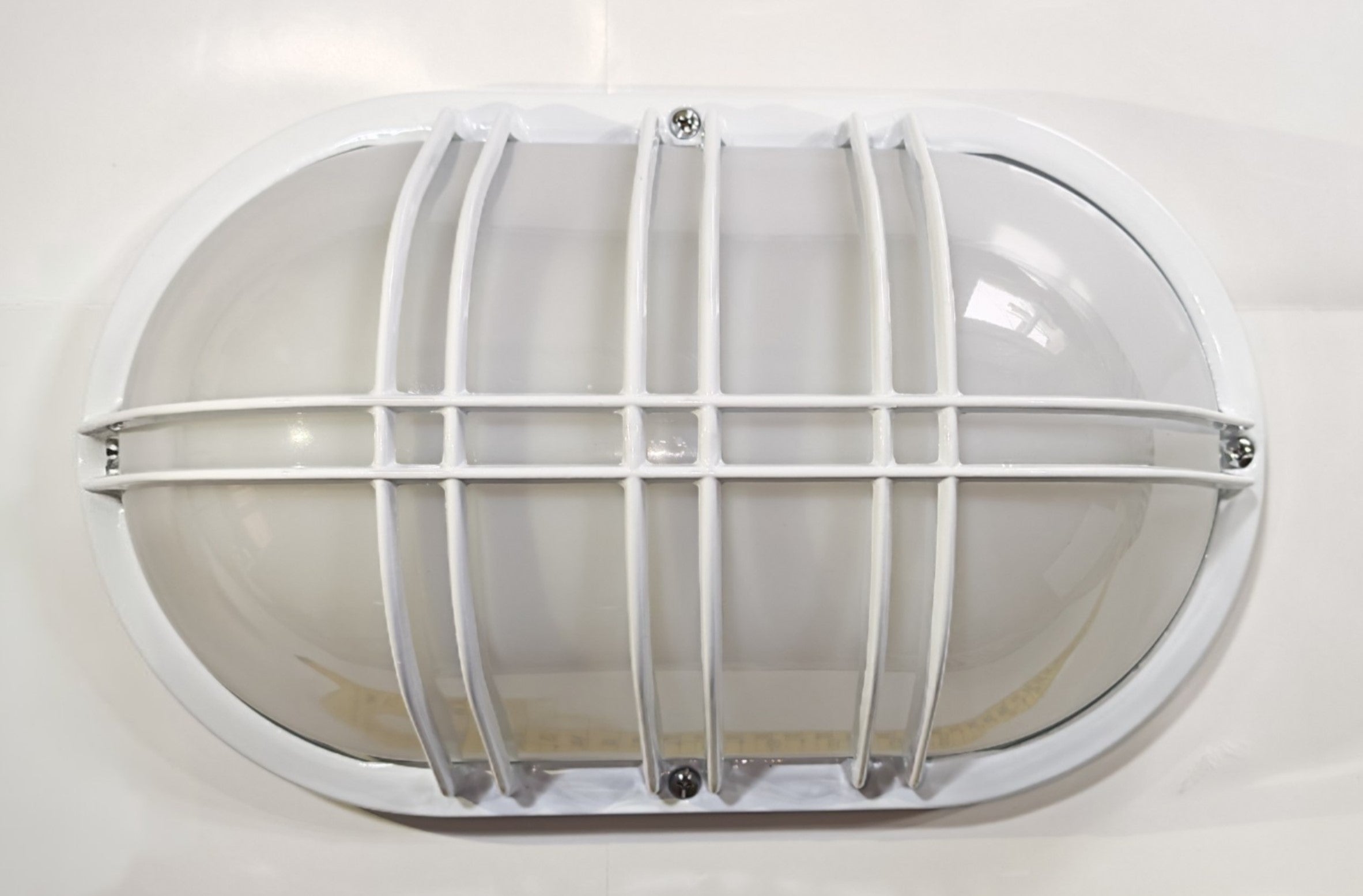 Aplique de Exterior Simon BD-3 Blanco | Diseño Oval con Rejilla – IP54
