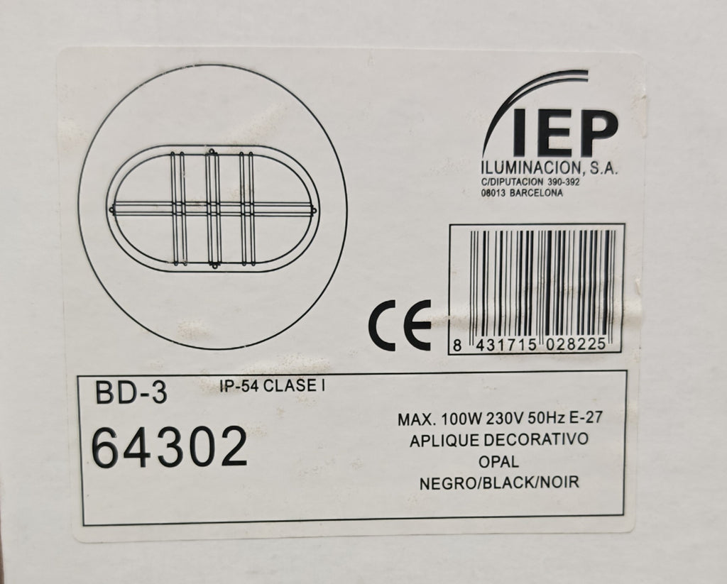 Aplique de Exterior Simon BD-3 | Diseño Oval con Rejilla – IP54
