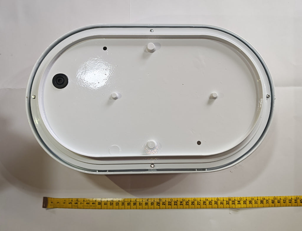 Aplique de Exterior Simon BD-3 Blanco | Diseño Oval con Rejilla y Visera – IP54