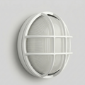 Aplique de Exterior Simon BD-9 Blanco | Diseño Ovalado con Rejilla – IP54