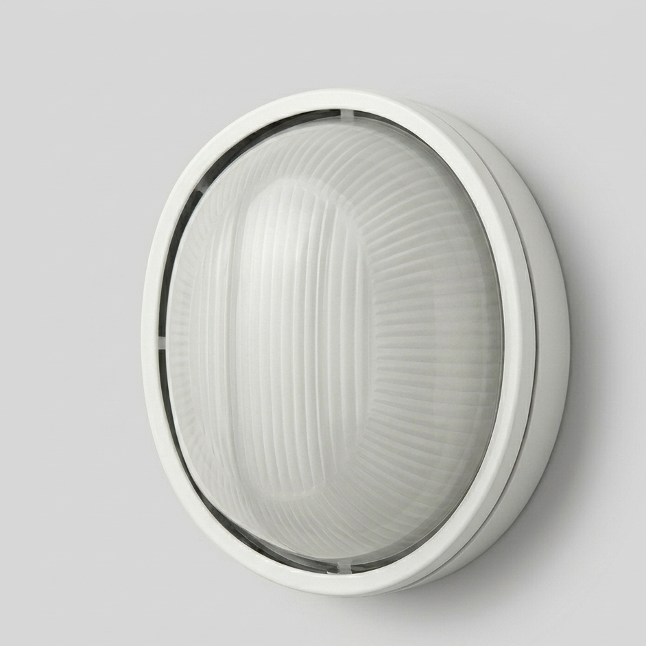 Aplique de Exterior Simon BD-9 Blanco | Diseño Ovalado Estanco – IP54